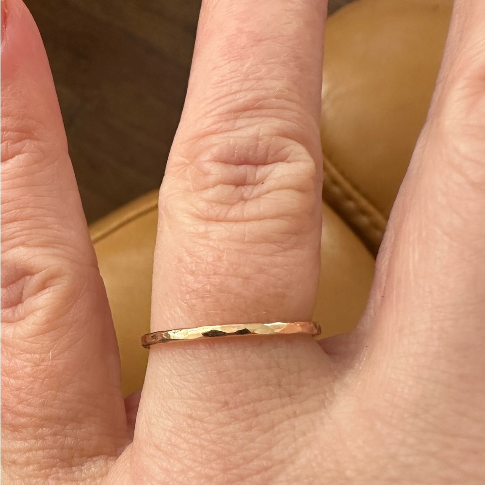 Super Thin Hammered Gold Ring
